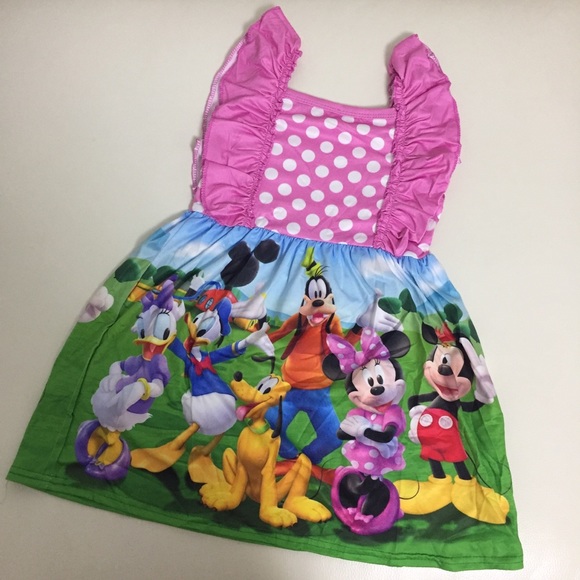 Minnie Mickey Mouse Cute Pink Dress - Picture 2 of 6